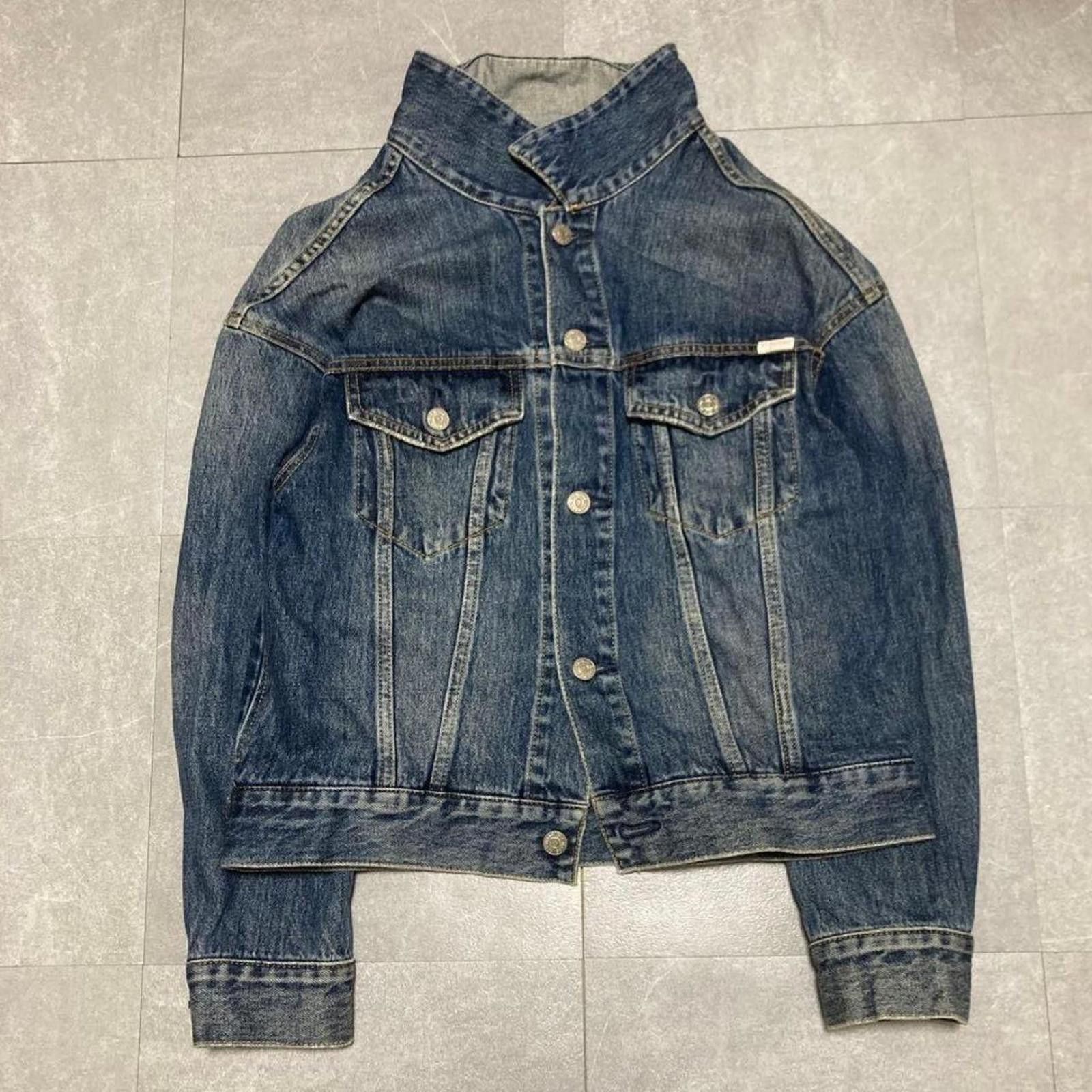 Other Vintage 2000s biker style denim jacket with back zipper Size XS / US 0-2 / IT 36-38 - 2 Thumbnail