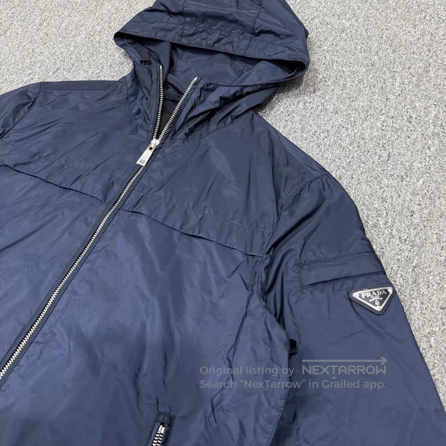 Prada Blue Hooded Light Jacket Size S. Size US S / EU 44-46 / 1 - 3 Thumbnail