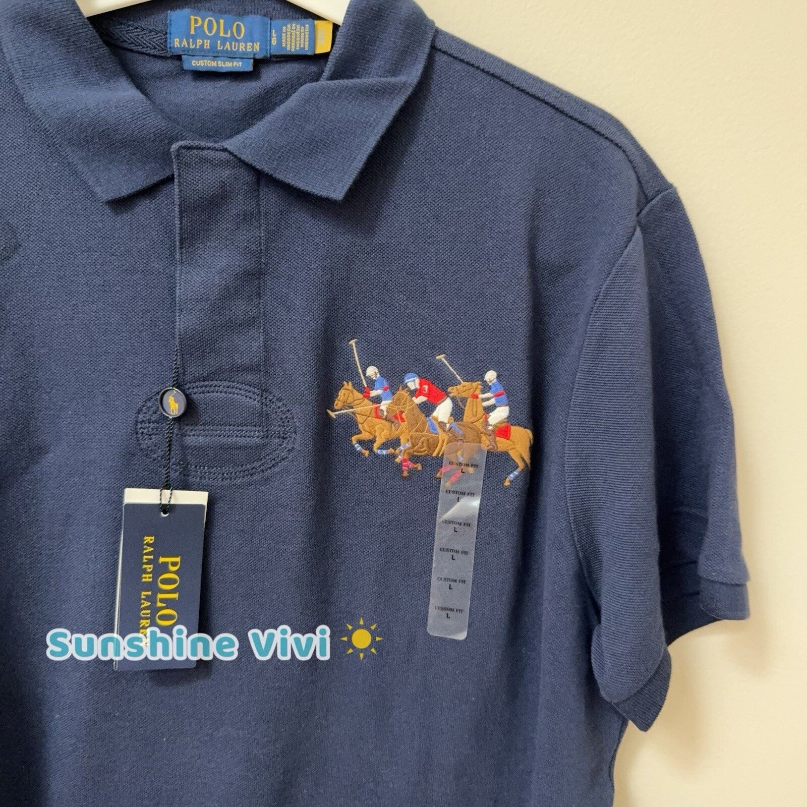 Polo Ralph Lauren NWT Polo Ralph Lauren Solid Tipping Match Pony Mesh Navy Size US L / EU 52-54 / 3 - 3 Thumbnail