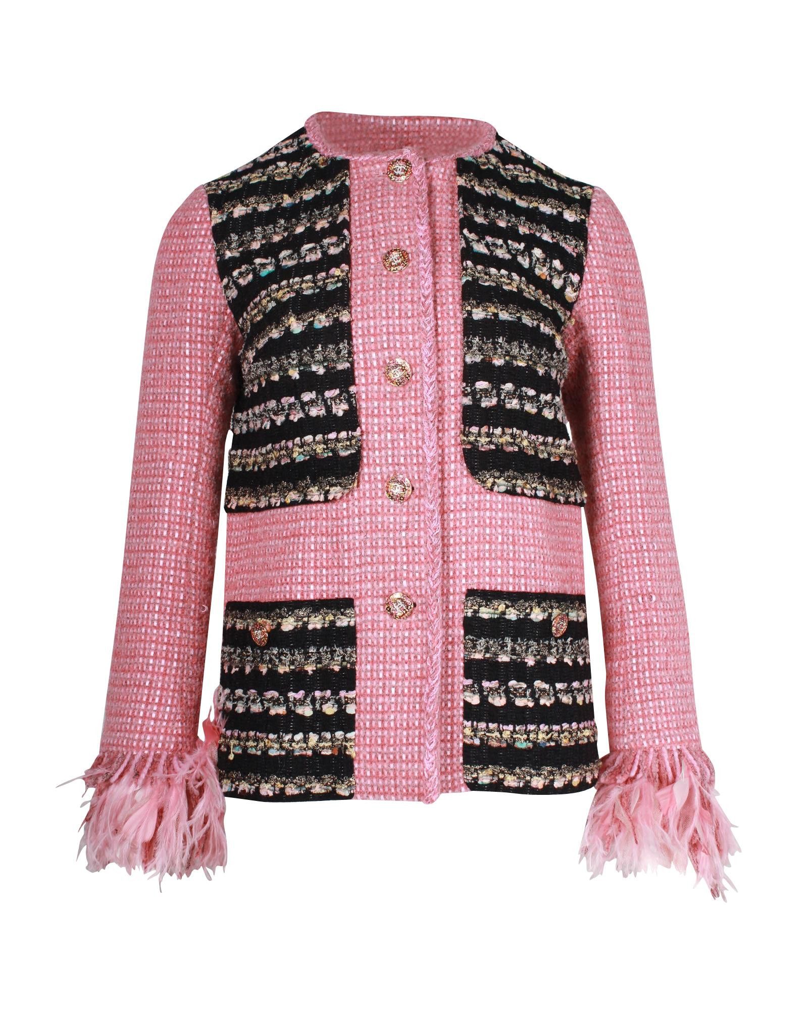 image of Pink Wool Tweed Blazer From Chanel Runway Show, Women's (Size XS)