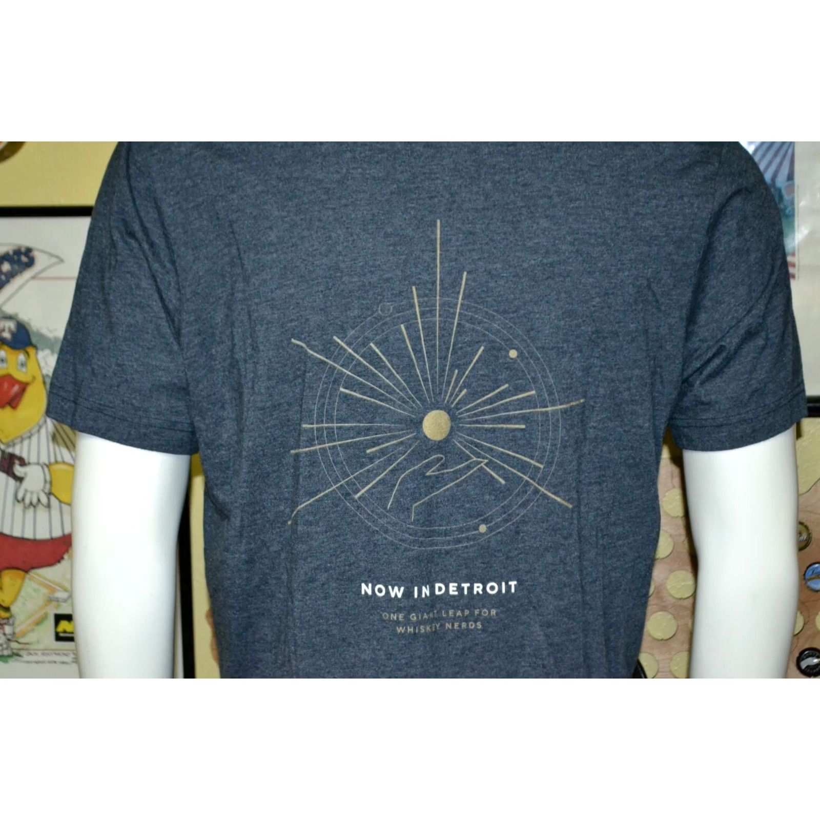 Vintage GLYPH American Bourbon Whiskey Detroit MI Shirt Large T Gray/Blue Nice Size US L / EU 52-54 / 3 - 4 Thumbnail