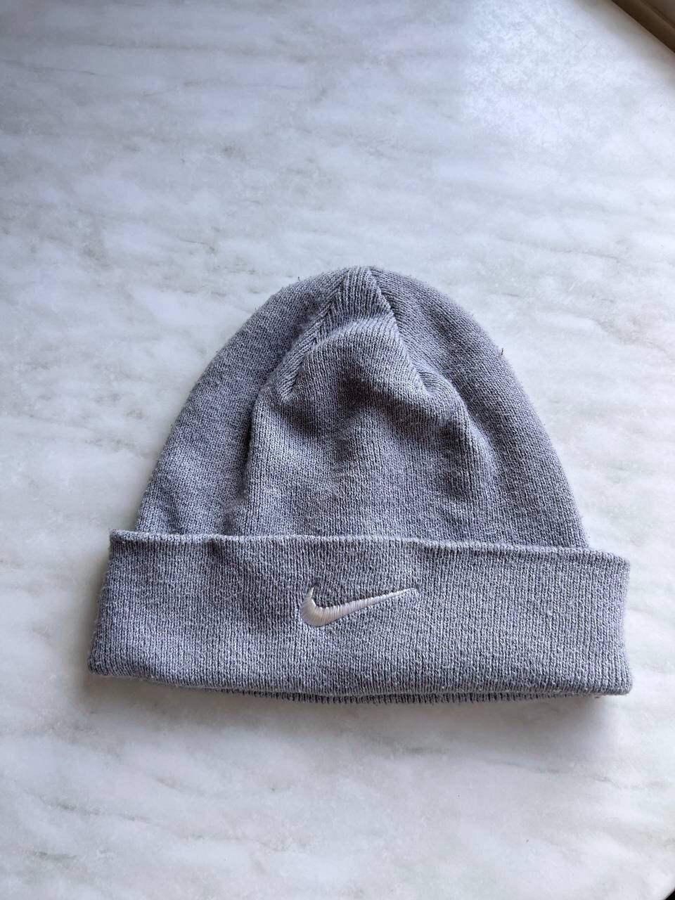 Nike × Vintage Vintage Nike 90s Drill Graphite Beanie Hat Embroidery Swoosh Size ONE SIZE - 1 Thumbnail
