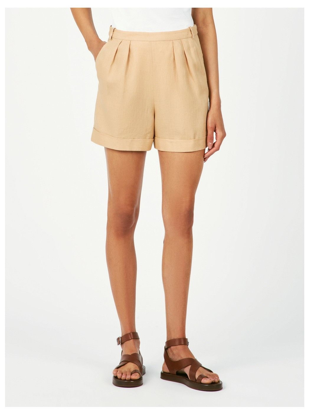 Loro Piana o1srvl11e0725 FAN8189 Linen Bermuda Short in Beige Size 27" / US 4 / IT 40 - 4 Thumbnail