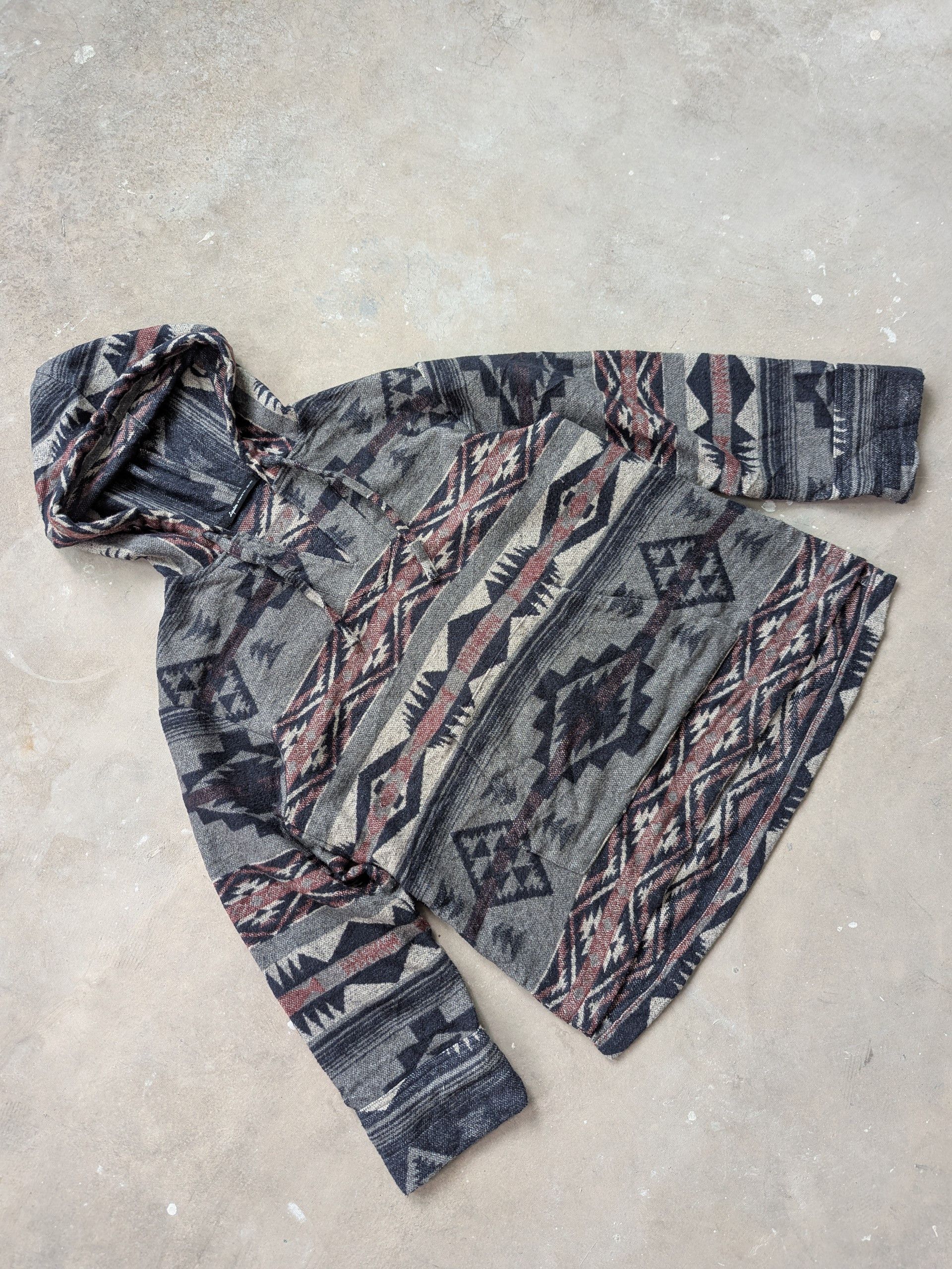 Japanese Brand × Vintage Vintage Wool Hoodie Navajo Native Pullover Sweater Size US M / EU 48-50 / 2 - 3 Thumbnail