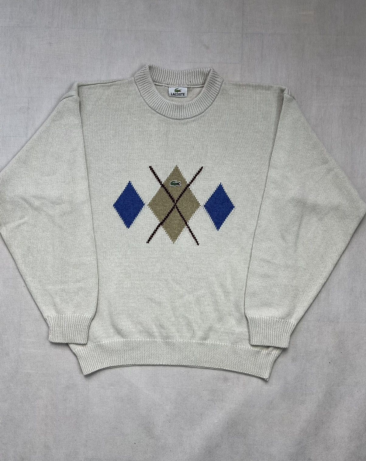 Lacoste × Vintage Sweater Lacoste Center Logo Vintage Diamond Size US M / EU 48-50 / 2 - 3 Thumbnail