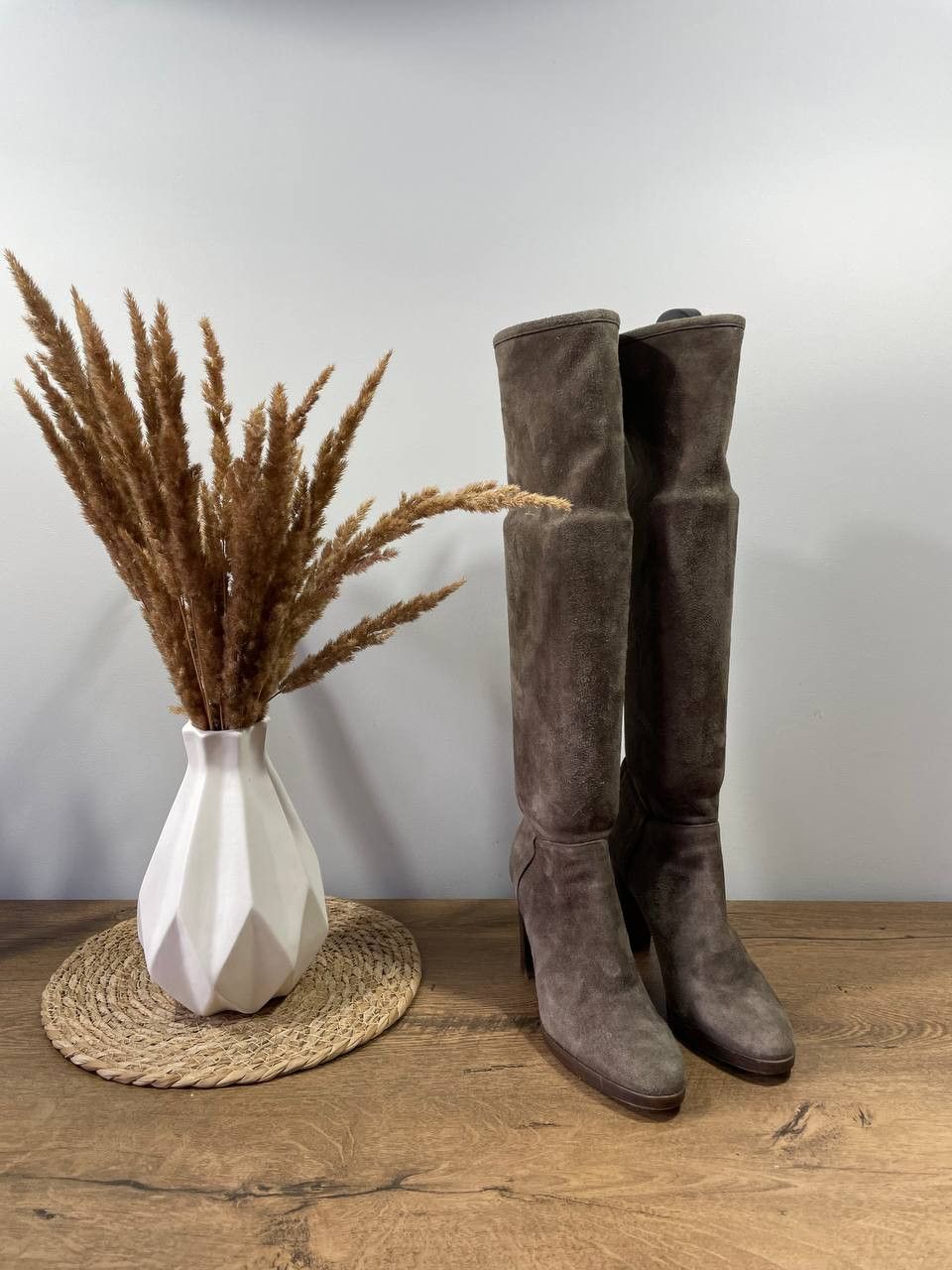 Loro Piana Loro Piana Sharmaine Suede High Knee Boots Womens Brown Size US 6.5 / IT 36.5 - 1 Thumbnail