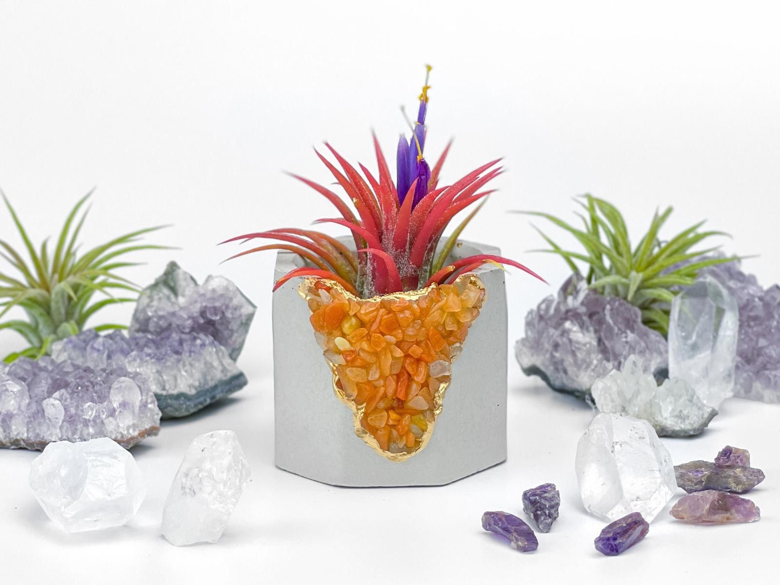 Other Red Aventurine Crystal Planter Reiki Crystal Candle Holder Size ONE SIZE - 1 Thumbnail