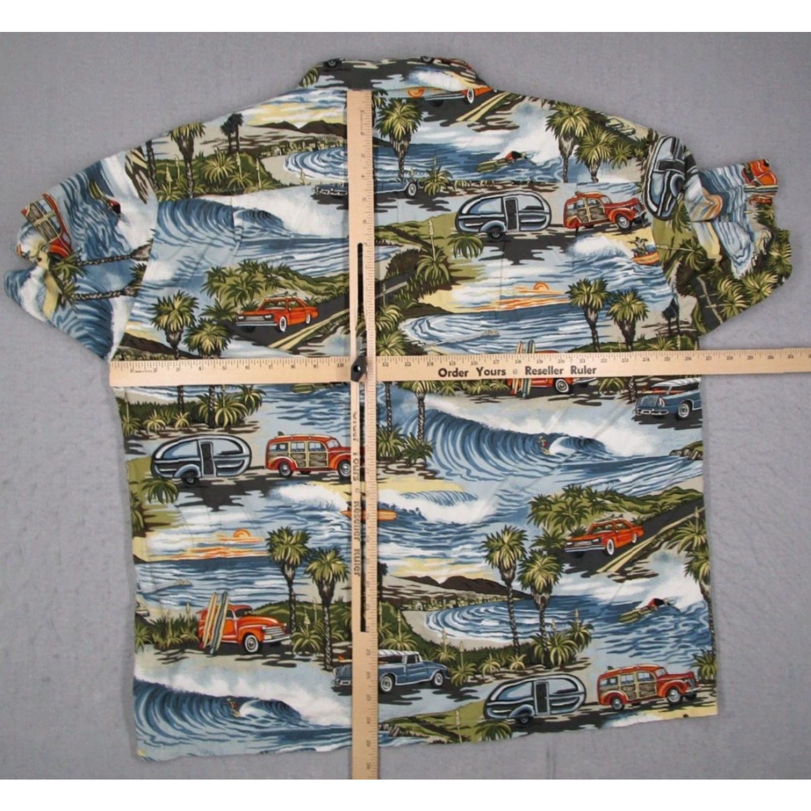 Vintage VINTAGE Toes on The Nose Shirt Button Up AOP Cars Hawaiian Tiki Large Blue Mens Size US L / EU 52-54 / 3 - 5 Thumbnail