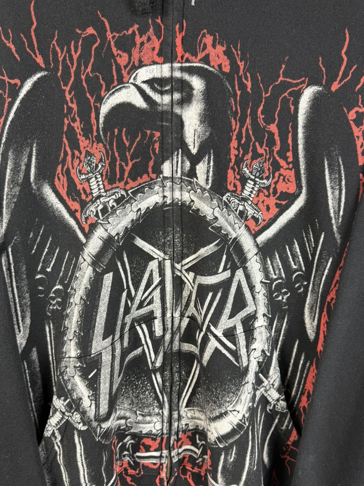 Band Tees Vintage Slayer 2015 AOP Eagle Thrash Metal Band Zip Hoodie Size US L / EU 52-54 / 3 - 2 Thumbnail