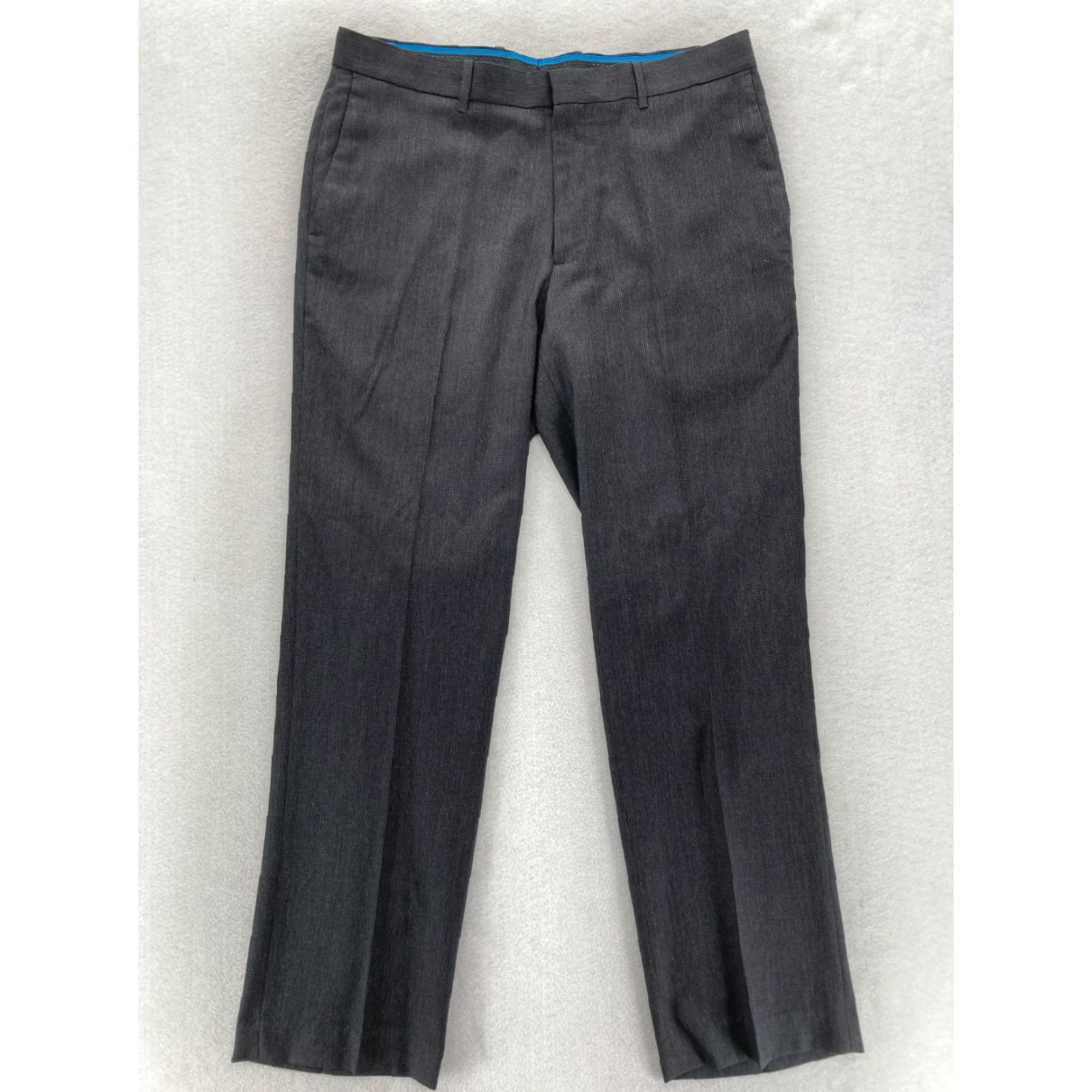 Vintage Axist Dress Pants Mens 36x32 Gray Flat Front Straight Leg Mid Rise Ultra Series Size US 36 / EU 52 - 2 Thumbnail