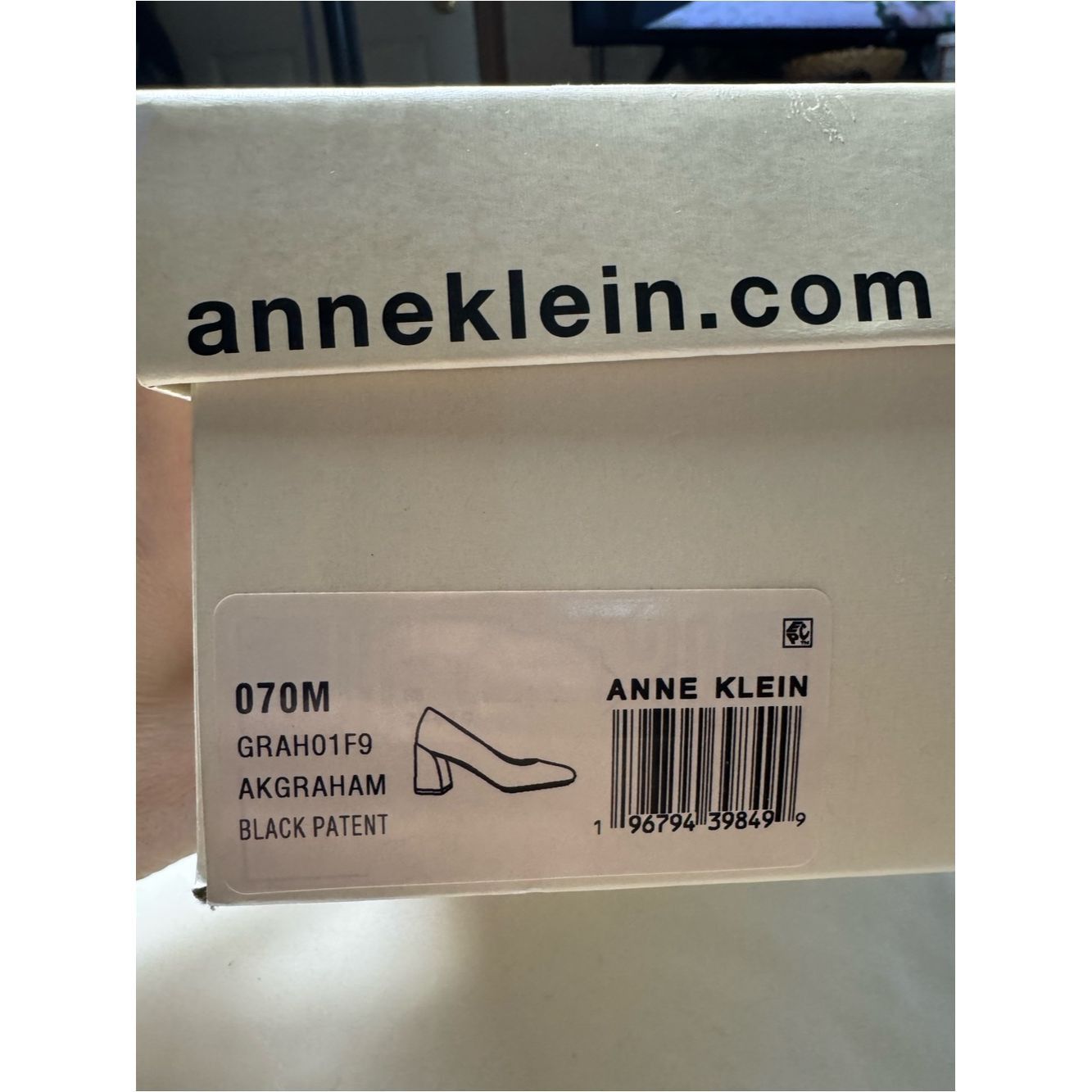 Anne Klein NWT New Anne Klein Graham Block Heeled Black Patent Pump Sh Size US 7 / IT 37 - 8 Thumbnail