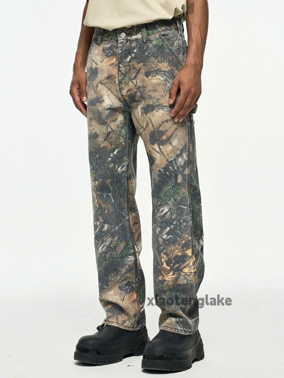 Designer × Japanese Brand × Vintage Unisex washed faded full pattern hiphop carpenter pants Size US 36 / EU 52 - 8 Thumbnail