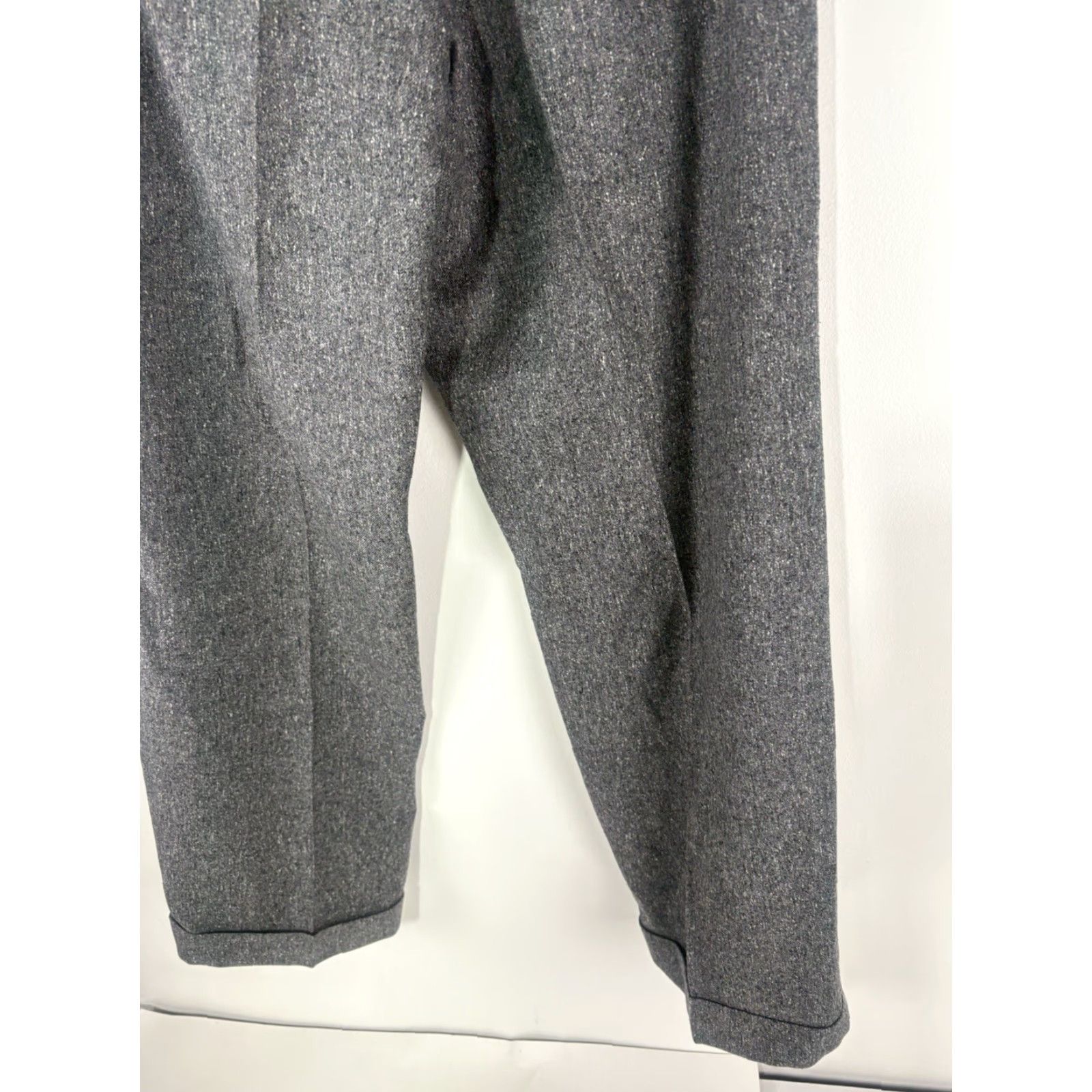 CO VINTAGE Isda & Co Women's Wide Leg Dress Pants Wool Silk Spandex Gray 8 High Rise City Retro Size 30" / US 8 / IT 44 - 6 Thumbnail