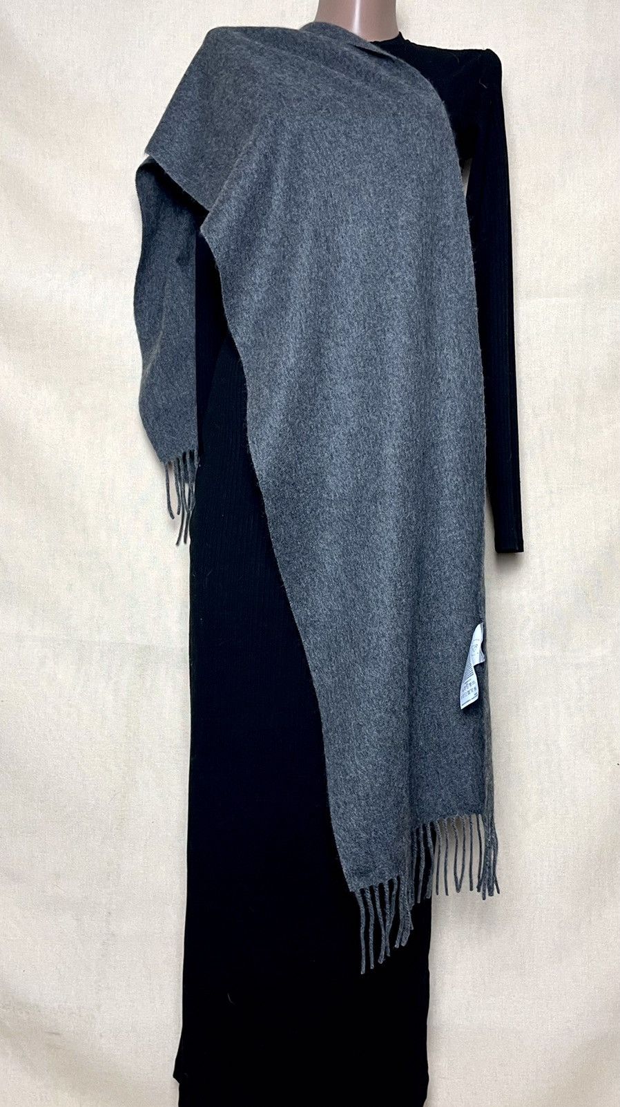 Vintage Cash-mere grey cashmere scarf Size ONE SIZE - 3 Thumbnail