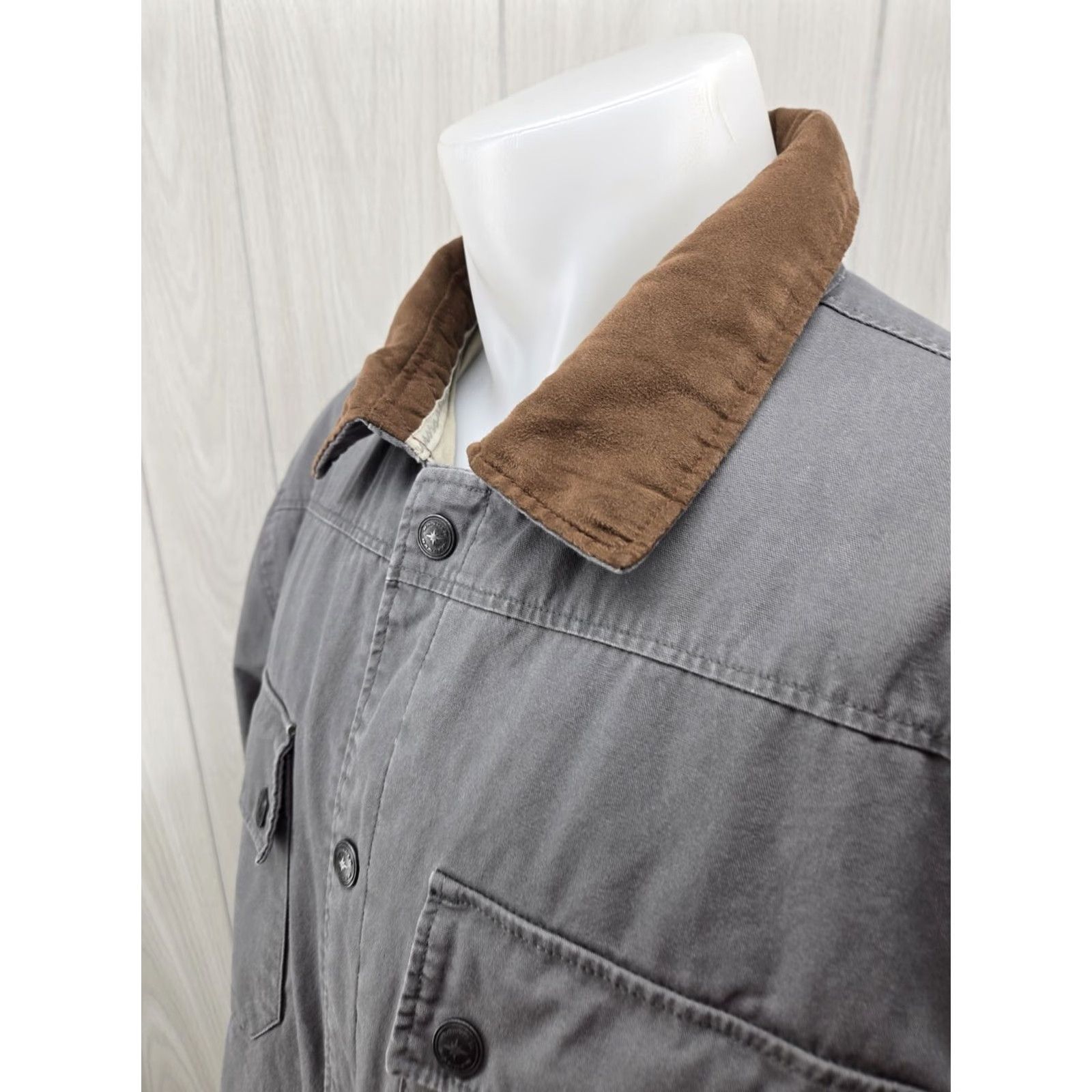 Vintage Polaris Jacket Gray 2XL Snaps Cotton Plaid Men Regular Coat Buttoned Front Size US XXL / EU 58 / 5 - 5 Thumbnail