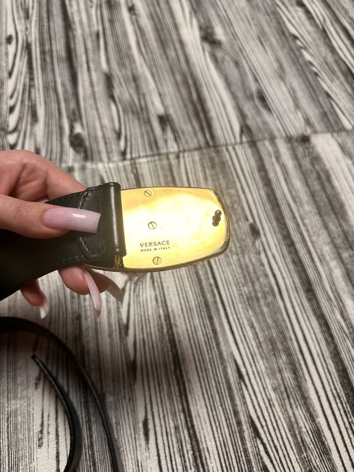 Versace Rare Versace Black Classic Leather Belt Gold Medusa Buckle Size ONE SIZE - 5 Thumbnail