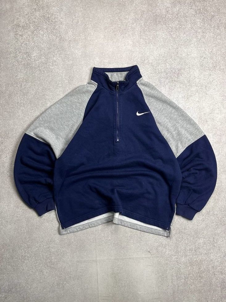 Other Vintage Nike Big Swoosh Quarter Zip Sweatshirt Y2K M Size US M / EU 48-50 / 2 - 2 Thumbnail