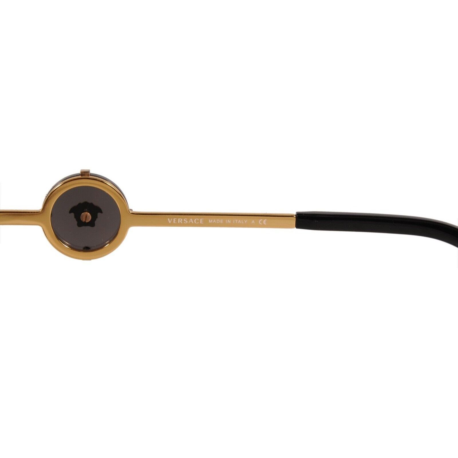Versace Aviator Sunglasses Model 2232 Black Gold Size ONE SIZE - 11 Thumbnail