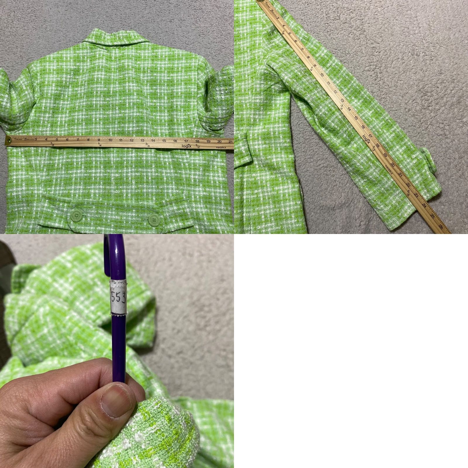 Apt. 9 Apt. 9 Coat Green Plaid Button Up Long Sleeve Lined Pockets Womens 14 Regular Size XL / US 12-14 / IT 48-50 - 9 Thumbnail