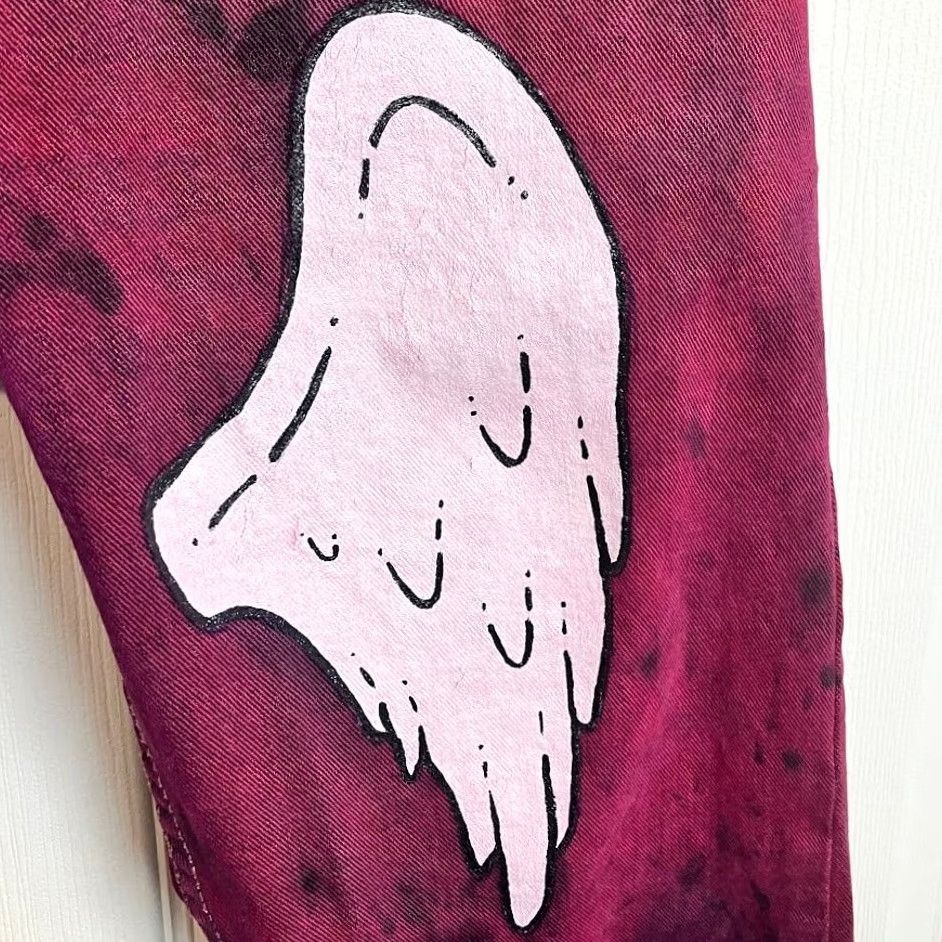Levi's Levi's Purple Black Dyed Marble Angel Wings Painted Jeans 30x30 Slim Mens Size US 30 / EU 46 - 2 Thumbnail