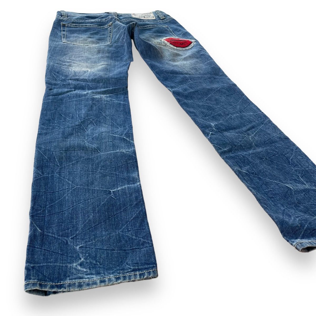 Beauty Beast 🇯🇵 SKY BOMBER PATCHWORK DISTRESSED WASHED DENIM PANTS Size 30" / US 8 / IT 44 - 11 Thumbnail