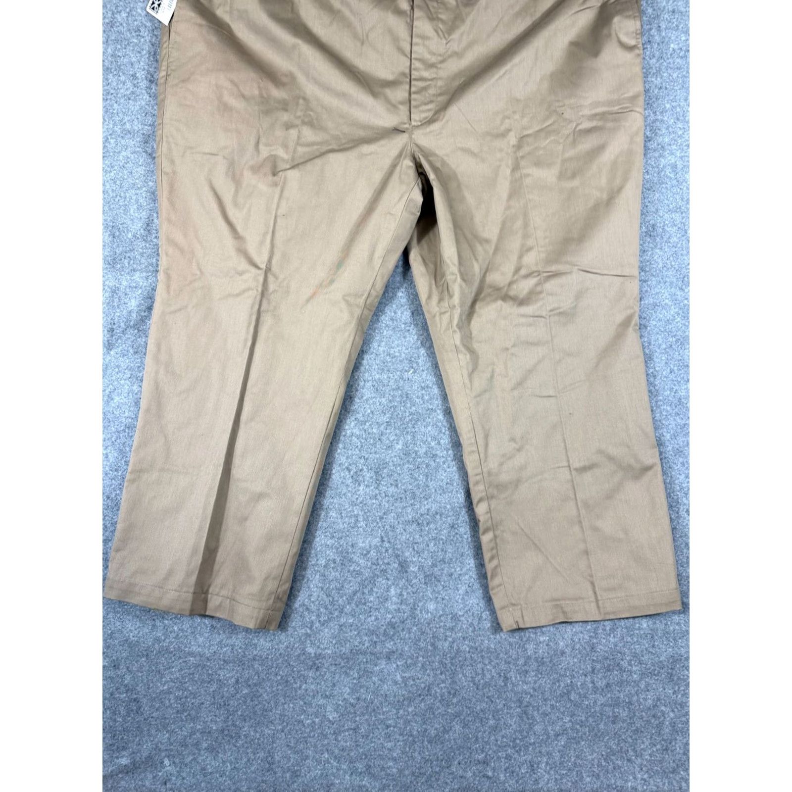 Haband Haband Ice House Pants Mens 52X28 Khaki Elastic Waist Slacks NWT Cotton Polyester Flat Front Pockets Size US 36 / EU 52 - 4 Thumbnail