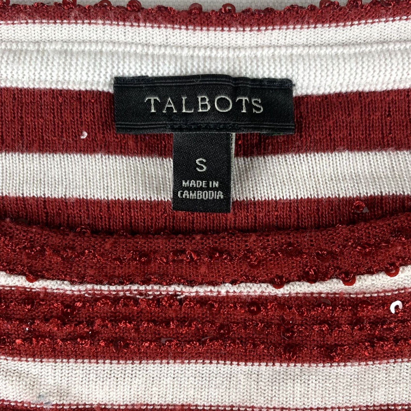 Talbots TALBOTS Blouse Womens Small Red White Striped Long Sleeve Polyester Rayon Size S / US 4 / IT 40 - 3 Thumbnail