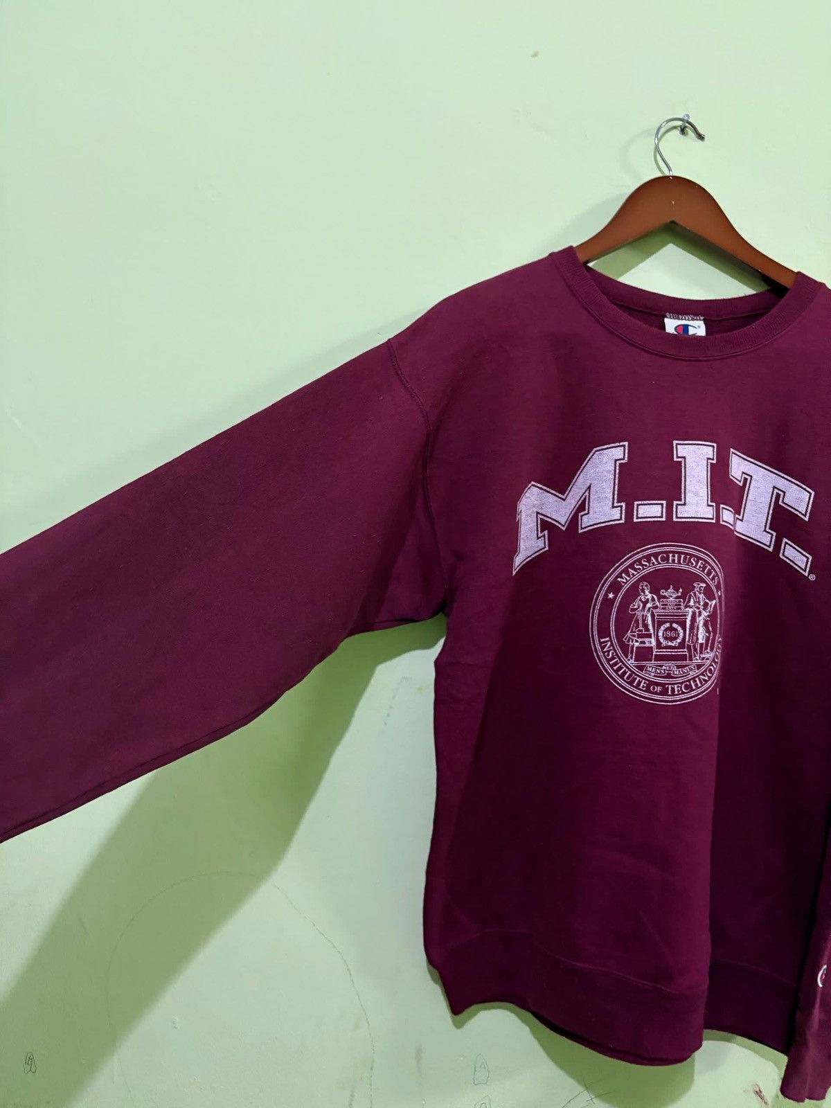 Champion × Vintage Vintage 90's Champion Sweatshirt M.I.T Design Size US M / EU 48-50 / 2 - 2 Thumbnail