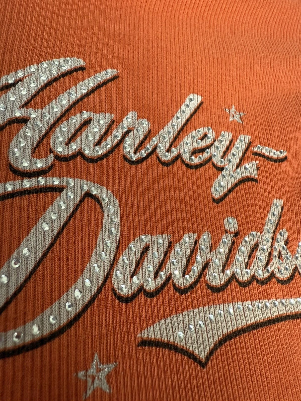 Harley Davidson Y2K Harley Davidson Biker Rhinestones Logo Button Top Size L / US 10 / IT 46 - 6 Thumbnail