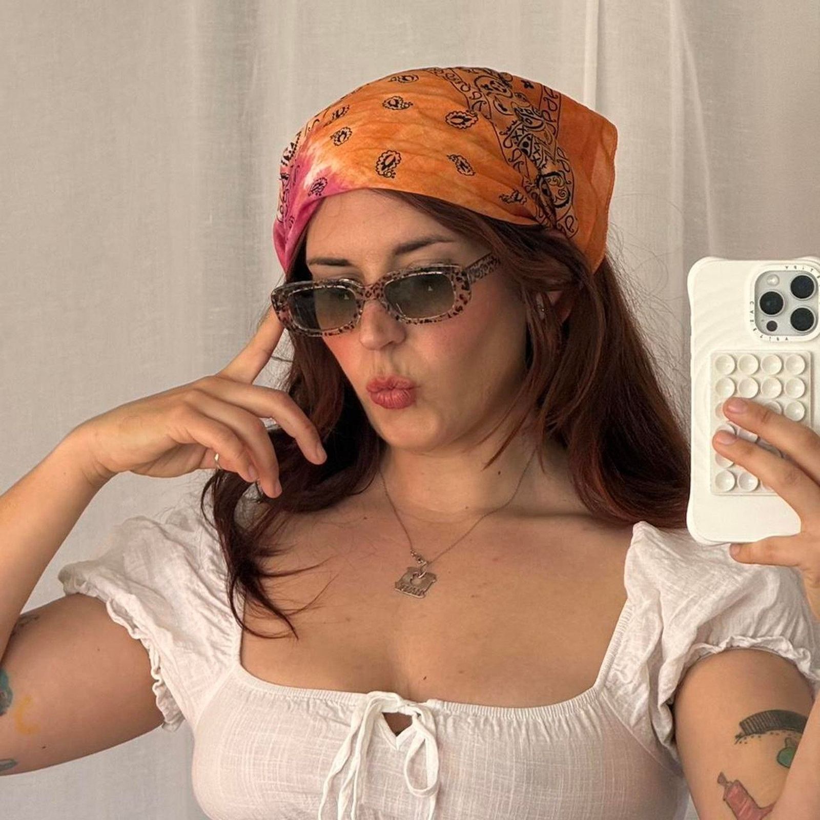 Other ✿ hand dyed sunset bandana ✿ Size ONE SIZE - 2 Thumbnail