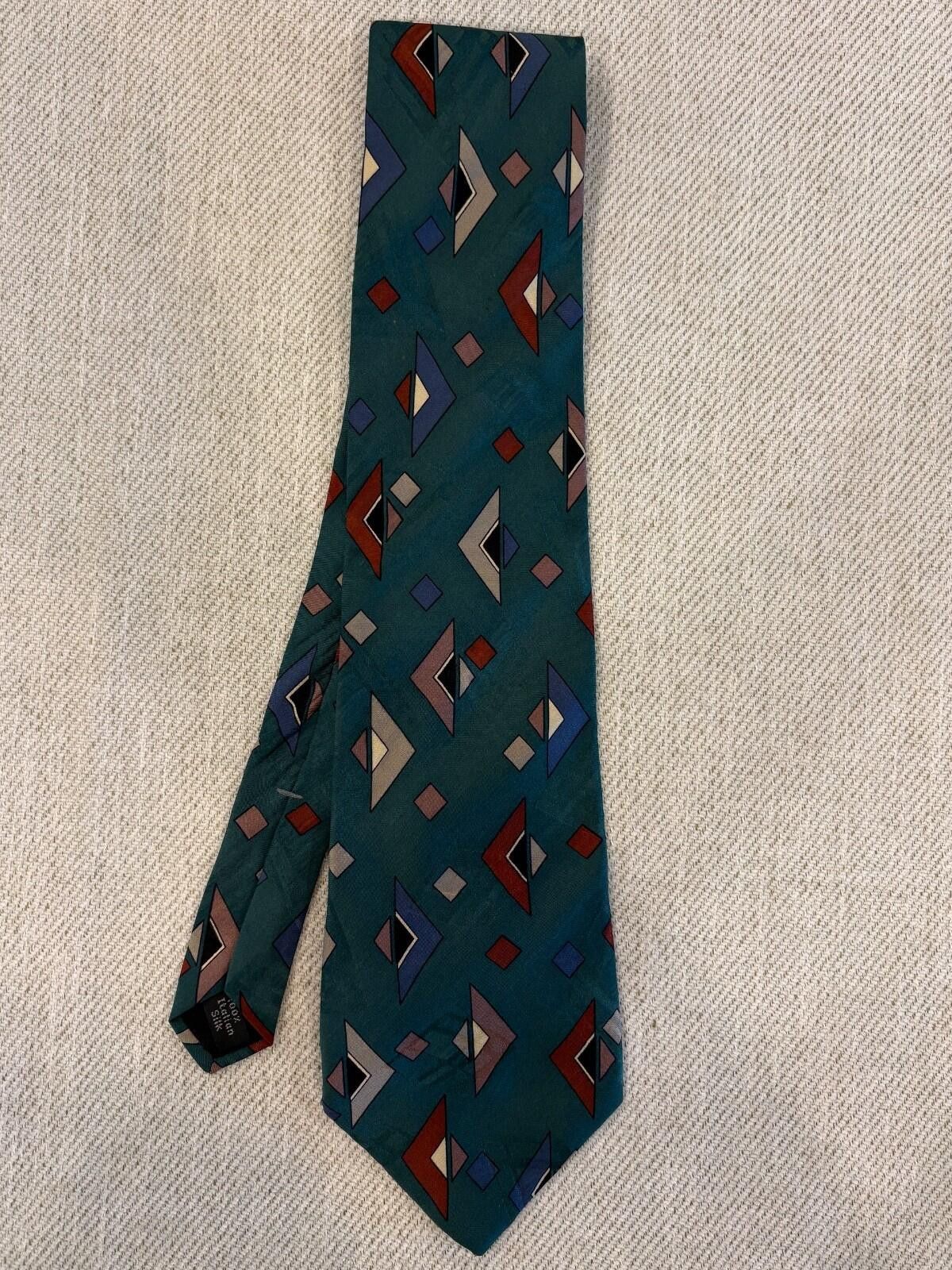 Bugatti Bugatti Silk Tie VTG 90s Geometric Abstract Memphis Design Size ONE SIZE - 1 Thumbnail