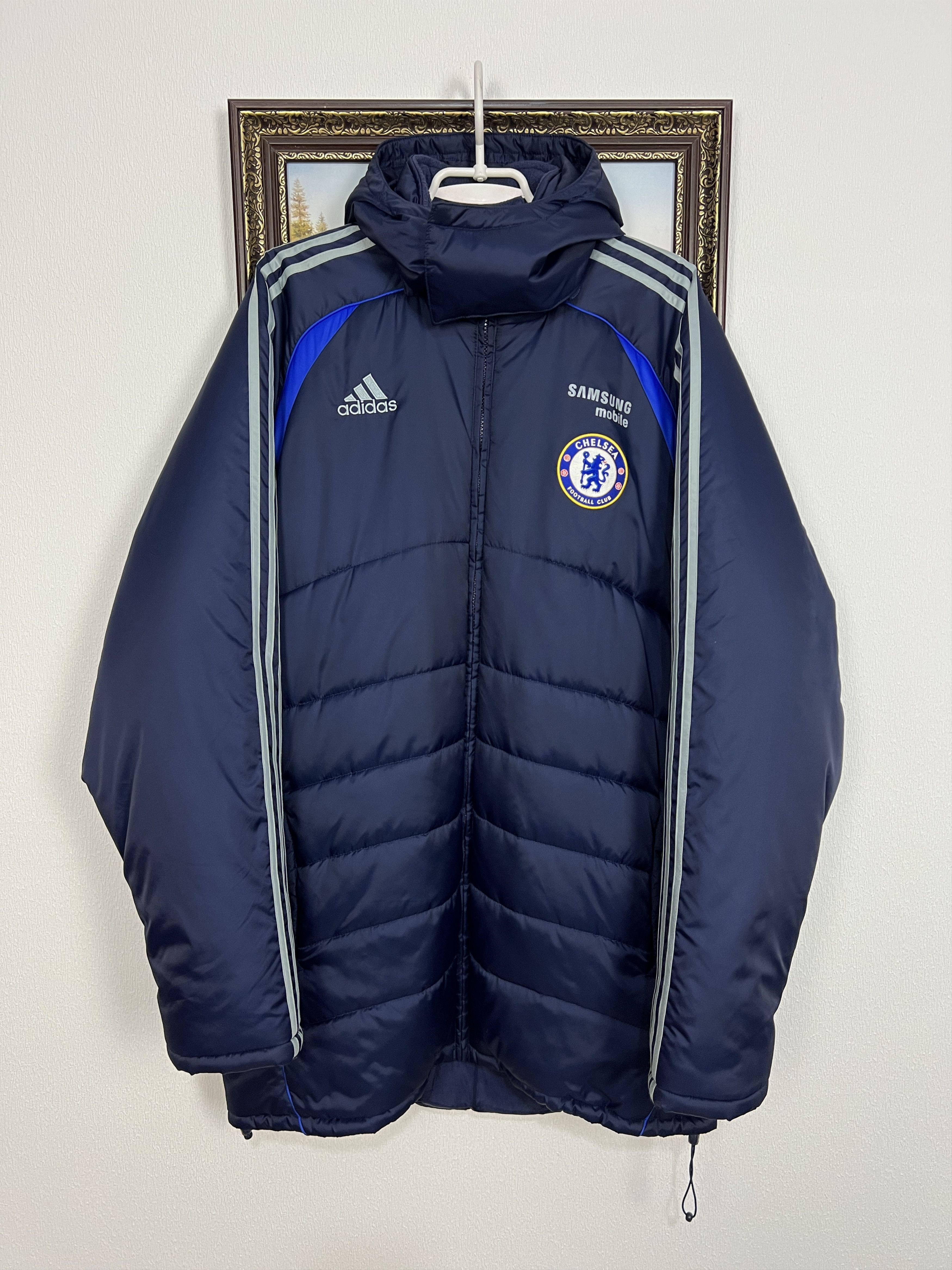Adidas Vintage Adidas Chelsea Football Padded Hooded Jacket Bomber Size US L / EU 52-54 / 3 - 1 Thumbnail