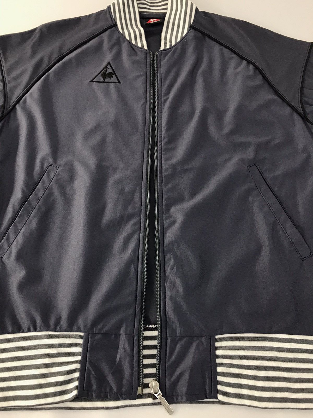 Le Coq Sportif × Vintage Vintage Sweater Sportwear LecoqSportif Zipper Design Striped Size US M / EU 48-50 / 2 - 7 Thumbnail