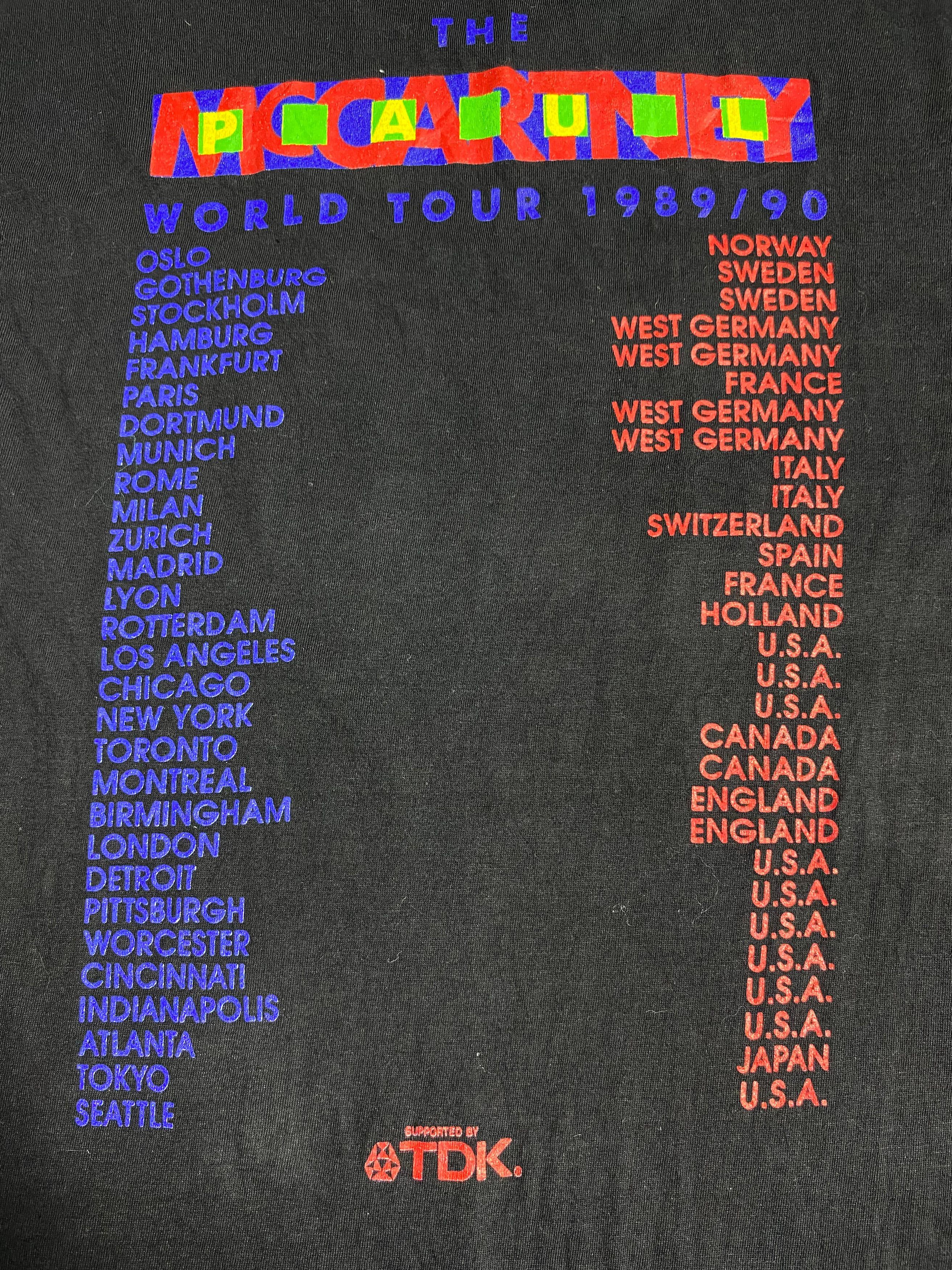 Band Tees Vintage 1989/90 The Paul McCartney World Tour Tshirt Size US L / EU 52-54 / 3 - 5 Thumbnail