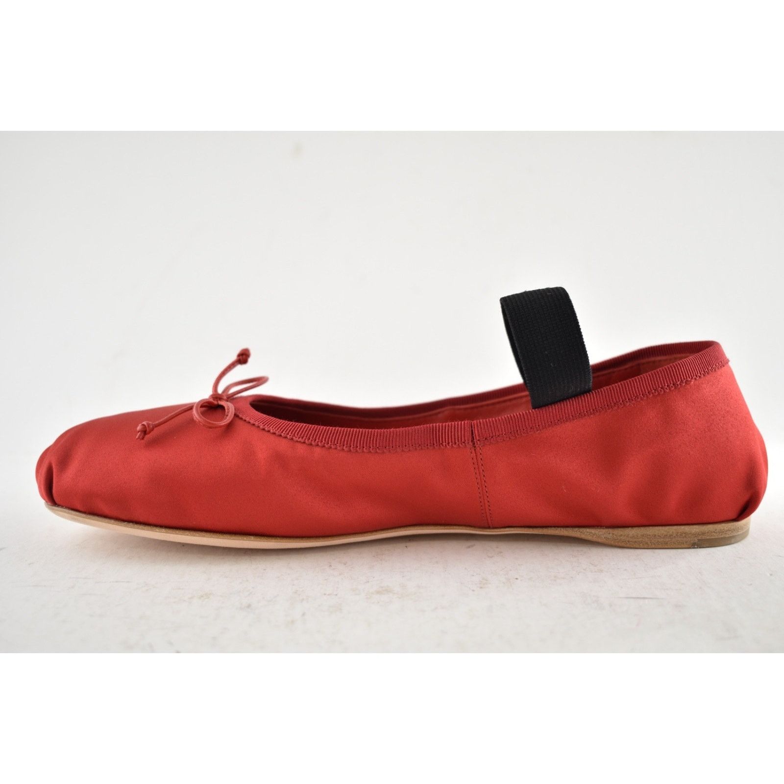 Miu Miu Miu Miu Satin Rosso Red Black White Logo Strap Bow Size US 9 / IT 39 - 13 Thumbnail