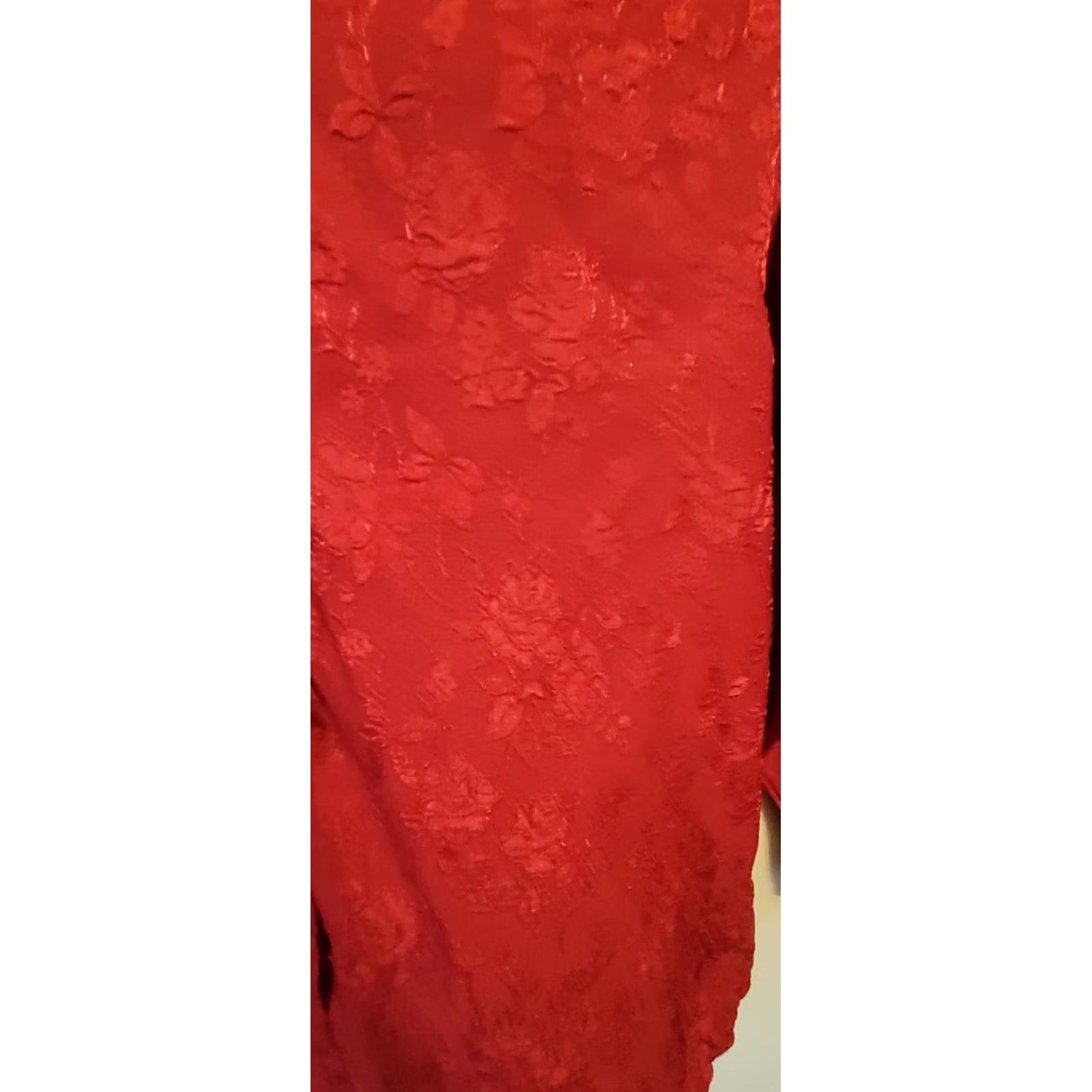 Vintage Vintage Fashion Bug Blouse Shirt XL 14 16 Blood Red Brocade Embroidered Top Size XXL / US 16-18 / IT 52-54 - 4 Thumbnail