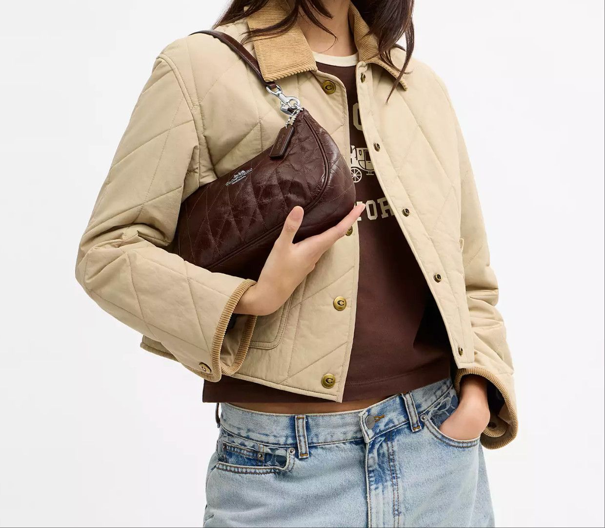 Coach NWT Coach Teri Shoulder Bag With Quilting CDY83 Size ONE SIZE - 9 Thumbnail