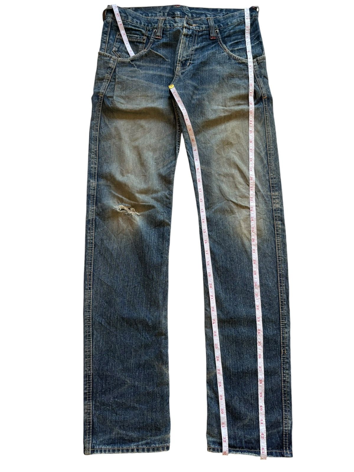 Japanese Brand SALES🔥Vintage Japanese Brand Mud Wash Distressed Jeans Size US 32 / EU 48 - 13 Thumbnail