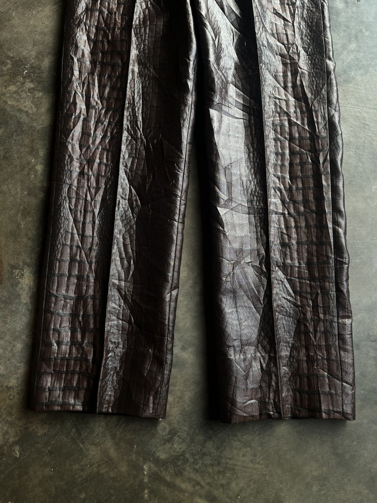 Jean Paul Gaultier JEAN PAUL GAULTIER HOMME JPG CROCODILE LEATHER EFFECT PANTS Size US 30 / EU 46 - 7 Thumbnail