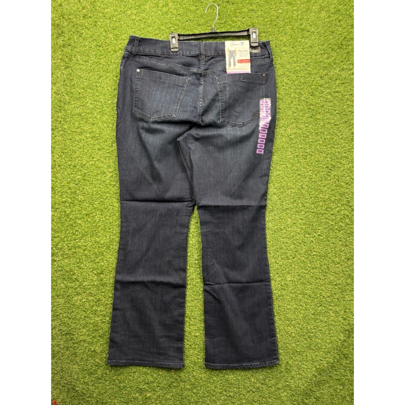 Vintage VINTAGE Seven7 Jeans Womens High Rise Slim Boot Cut 18W Plus 31" Blue Dark Wash 90s Logo Womens Size 36" / US 14 / IT 50 - 2 Thumbnail