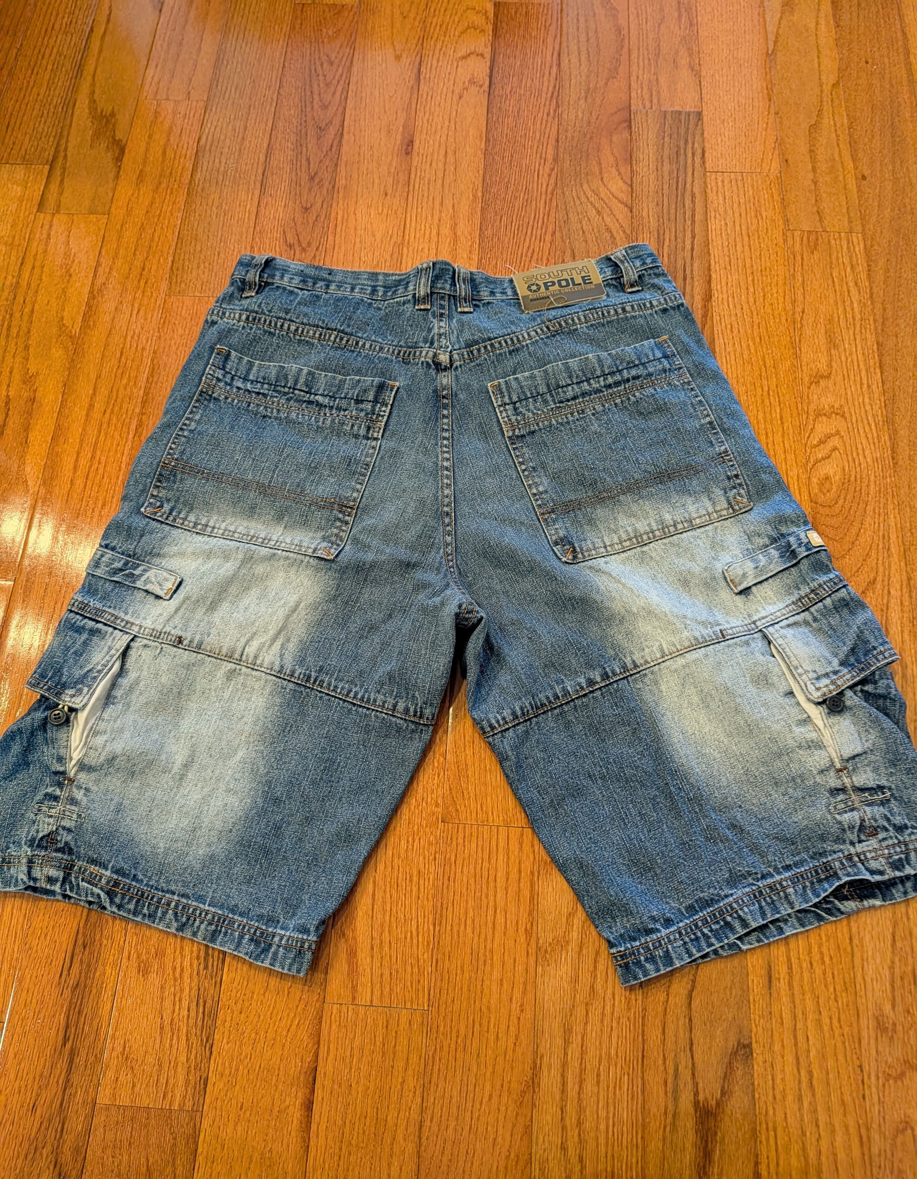 Southpole Vintage Y2K South Pole 38 Blue Baggy Cargo Denim Shorts Size US 38 / EU 54 - 1 Thumbnail