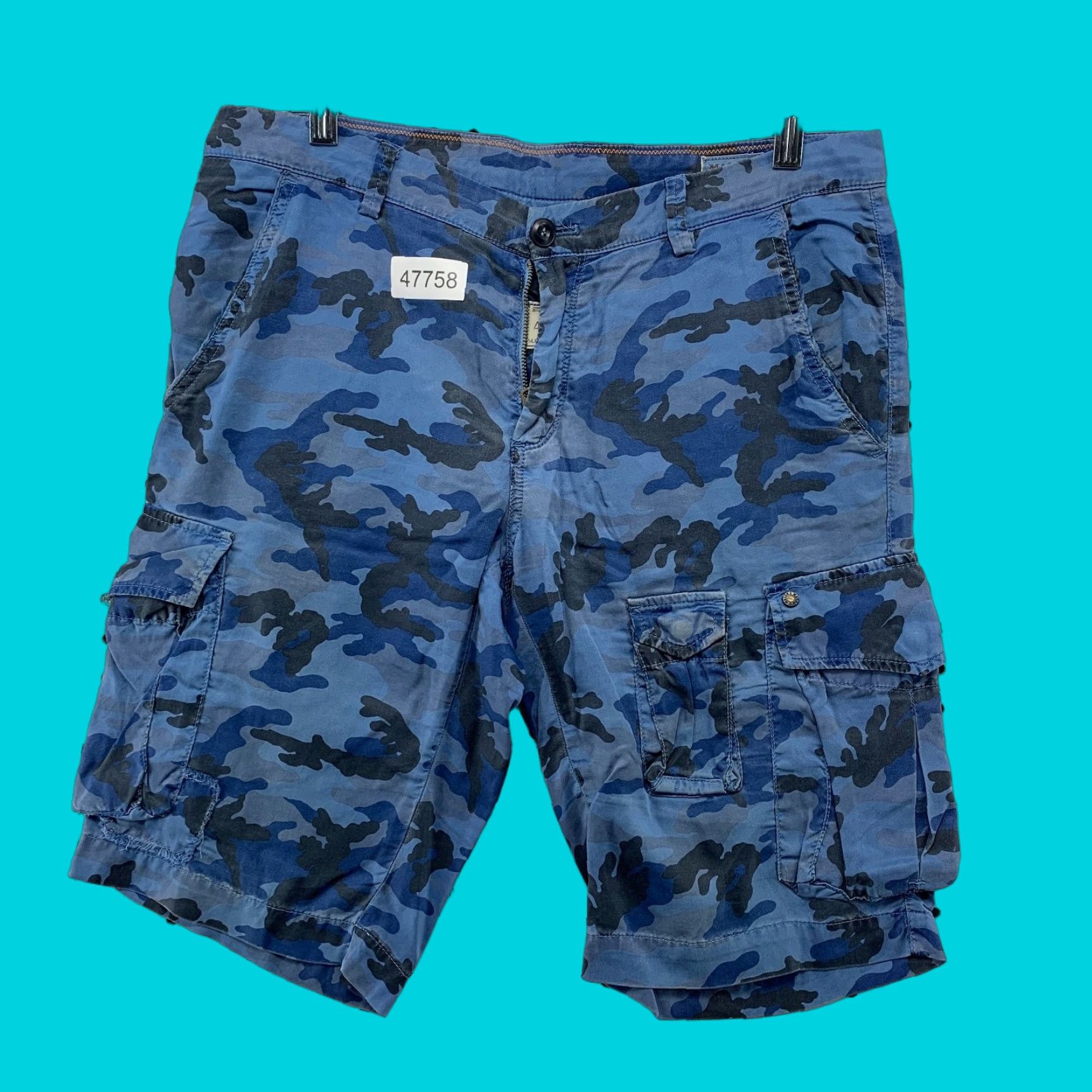 Mason's Mason's Camo Cargo Shorts Mens 30 32x11 Blue Camouflage Realthing Limited Size US 30 / EU 46 - 1 Thumbnail