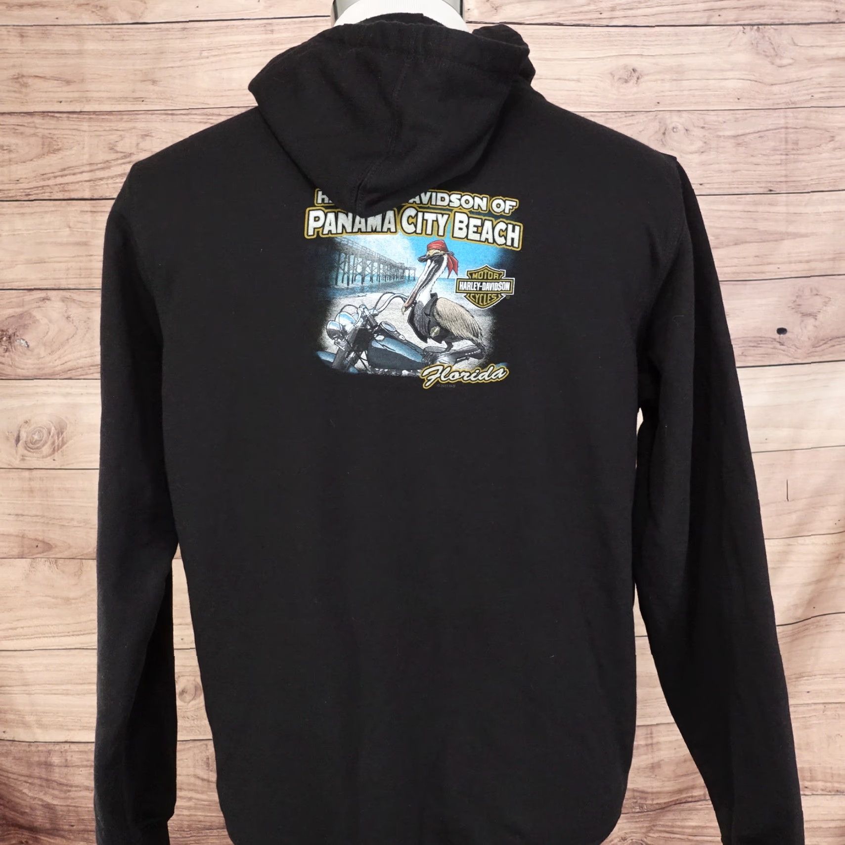 Harley Davidson VINTAGE HARLEY-DAVIDSON BLACK PULLOVER HOODIE MENS SIZE M PANAMA CITY BEACH Size US M / EU 48-50 / 2 - 4 Thumbnail