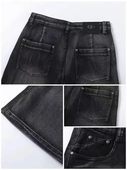 Jean Vintage washed and distressed patchwork frayed denim jeans Size US 28 / EU 44 - 3 Thumbnail