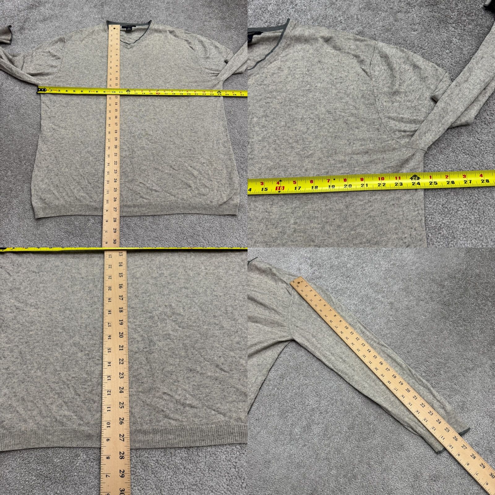 Vintage VINTAGE Banana Republic Cashmere Silk V-neck Pullover Sweater Mens XL Gray Knit Size US XL / EU 56 / 4 - 9 Thumbnail