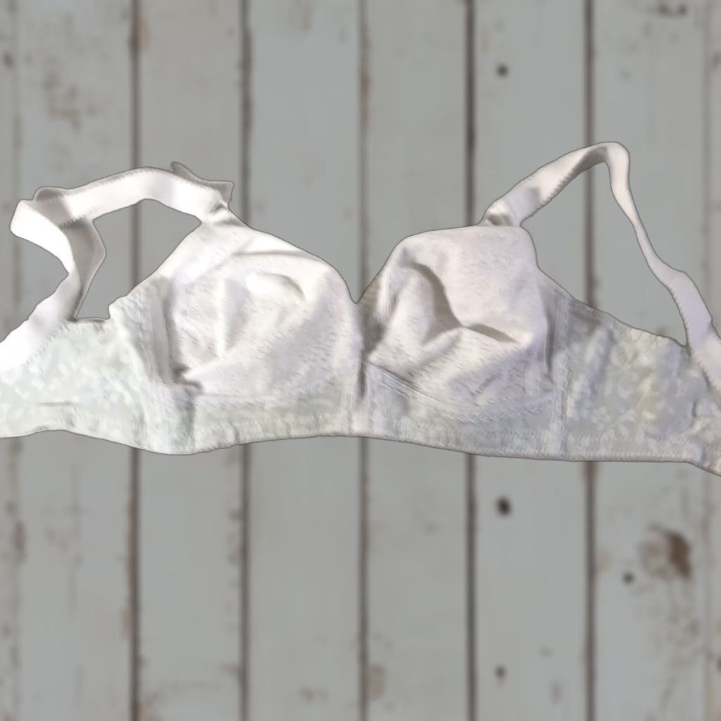 Vintage Playtex 18 Hour Wireless Bra Women 36D White Floral T-Shirt Bra Classic Size ONE SIZE - 1 Thumbnail