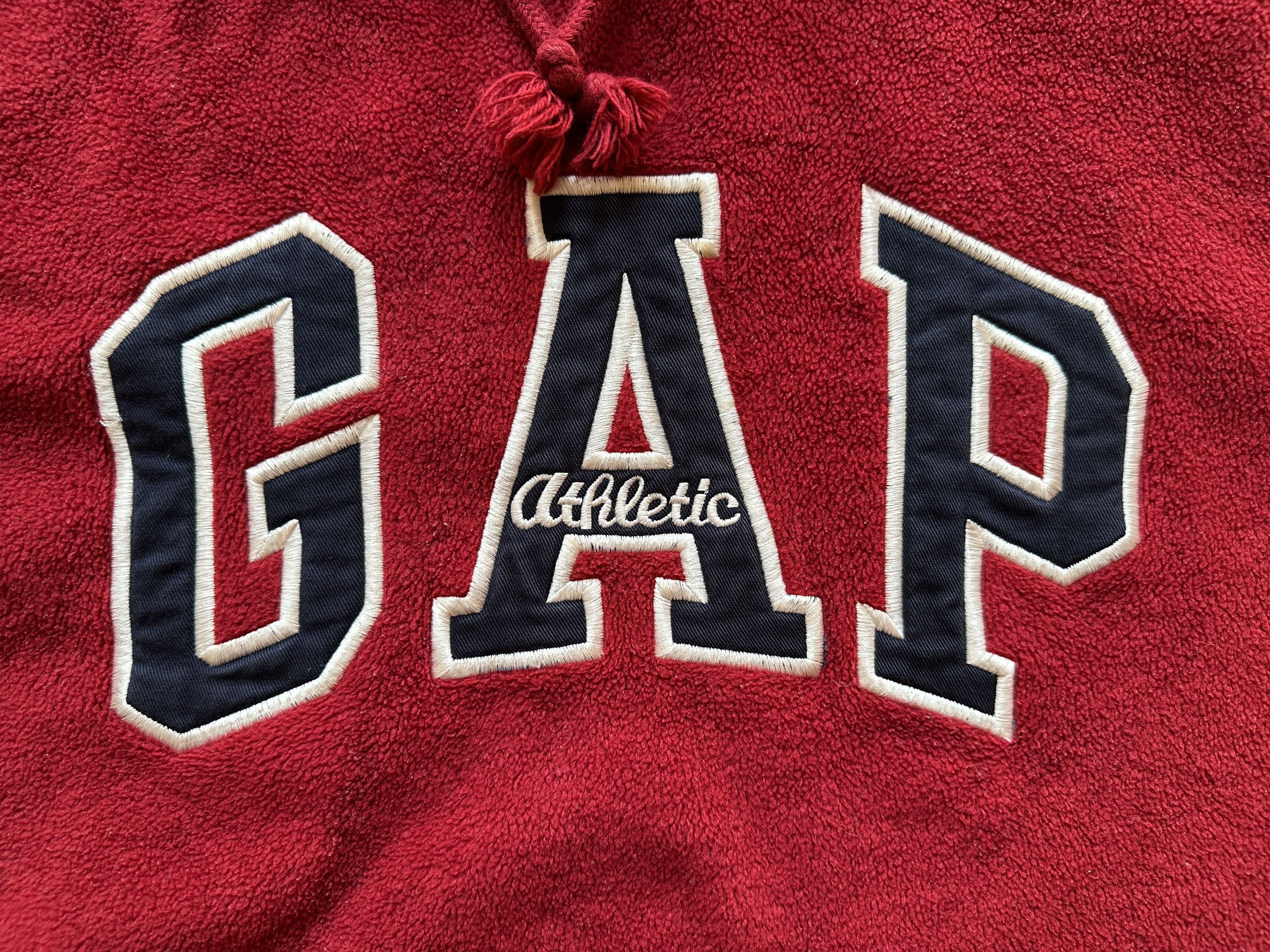Gap Vintage GAP fleece pullover red hoodie w/arch logo size M Size M / US 6-8 / IT 42-44 - 3 Thumbnail