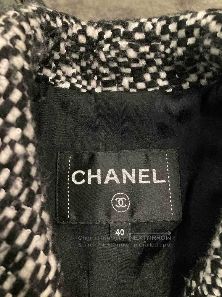Chanel Chanel Black and white woven lapel coat Size S / US 4 / IT 40 - 8 Thumbnail