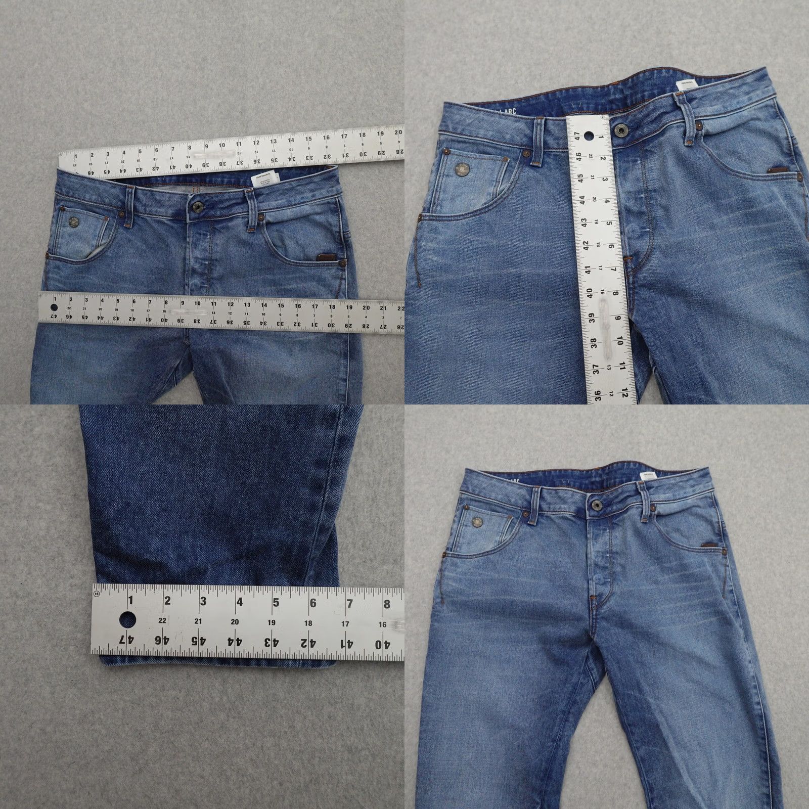 G-Star G-Star Arc Jeans Slim Blue Denim Mens 32 (32X27) 3D Slim Fit Jeans Size US 32 / EU 48 - 8 Thumbnail