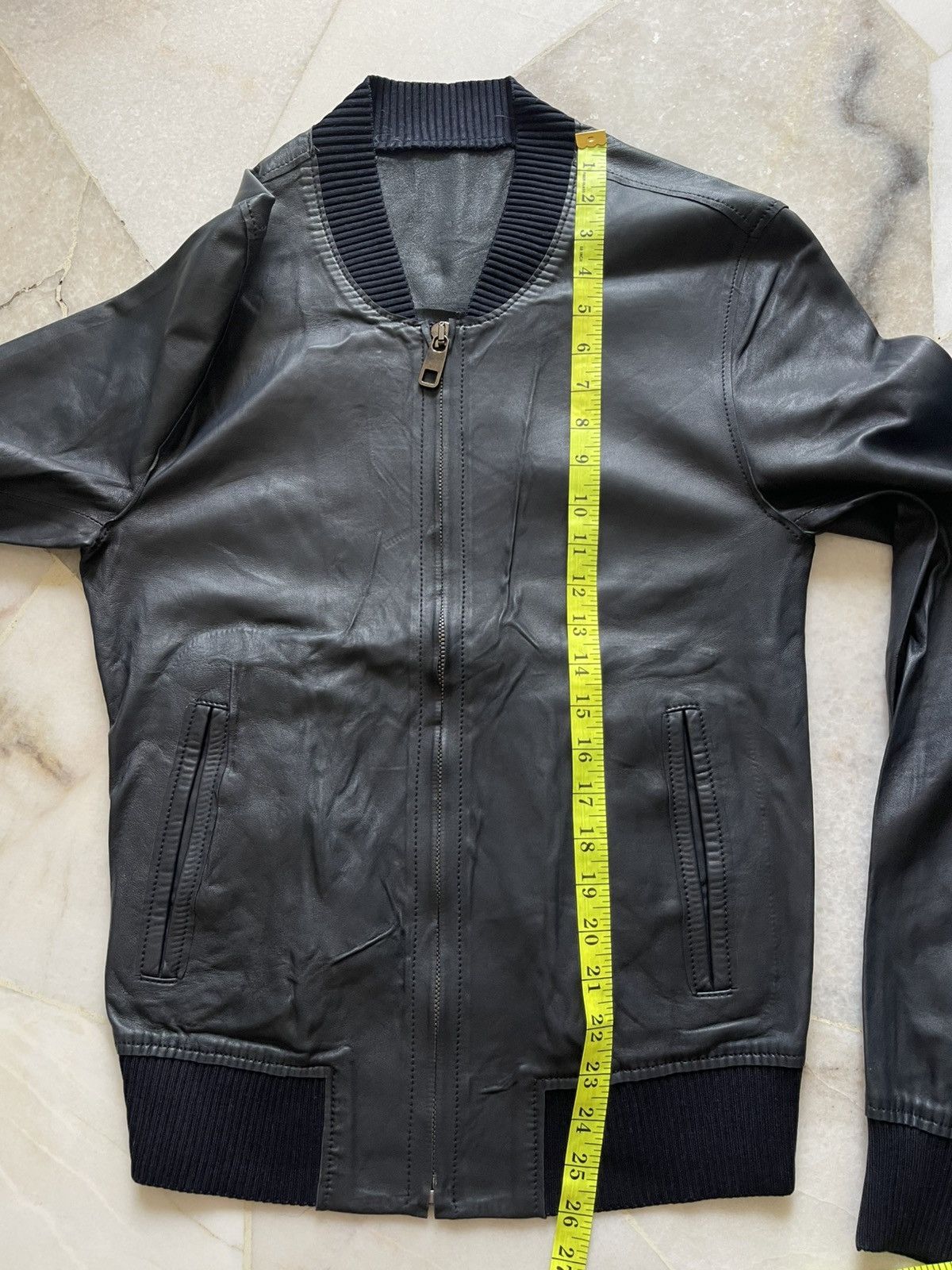 Dolce & Gabbana Dolce & Gabbana Navy Leather Bomber Jacket Size US S / EU 44-46 / 1 - 9 Thumbnail